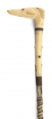 CANE WITH WALRUS IVORY HANDLE