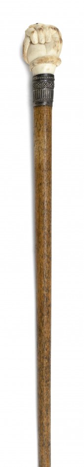 CANE WITH WHALE IVORY HANDLE I