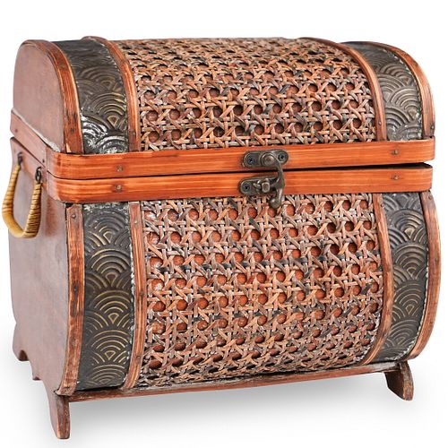 CANE & WOOD CHESTDESCRIPTION: A