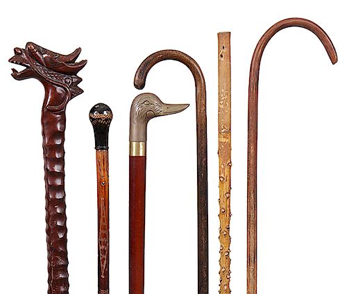 CANECANE, GROUP OF SIX VARIOUS