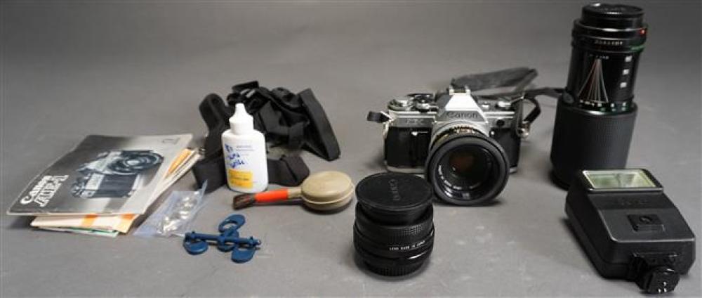 CANON AE-1 CAMERA AND SMALL GROUP