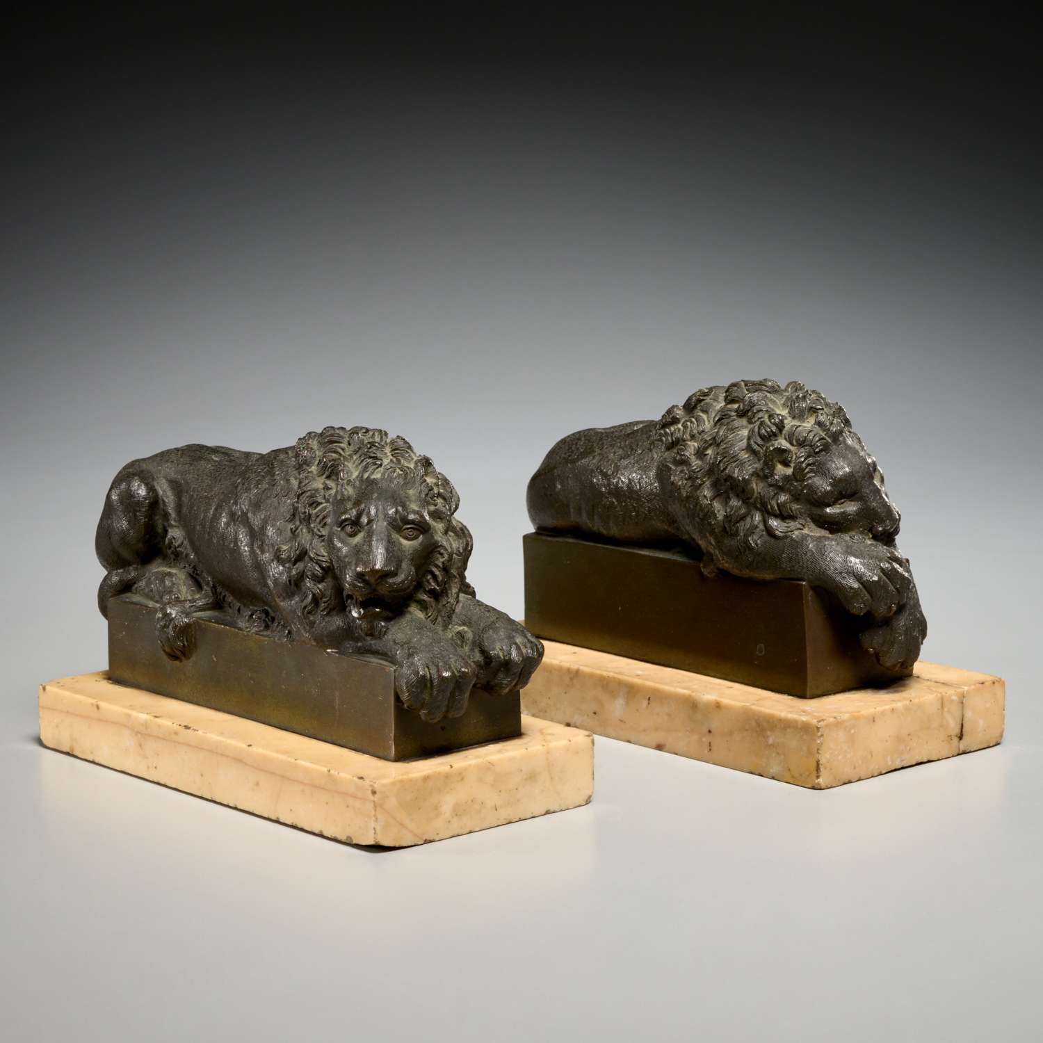 CANOVA (AFTER), PAIR BRONZES, EX.
