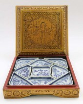 CANTON CONDIMENT SET, LATE 19T