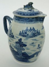 CANTON COVERED PITCHER, LATE 1