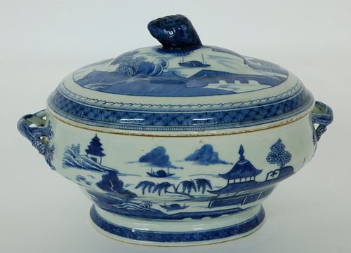 CANTON COVERED SOUP TUREEN, LATE