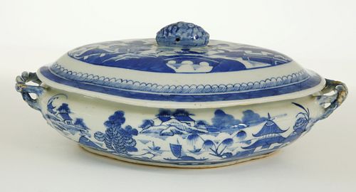 CANTON COVERED VEGETABLE DISH, 19TH