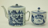 CANTON DRUM FORM TEAPOT AND SU