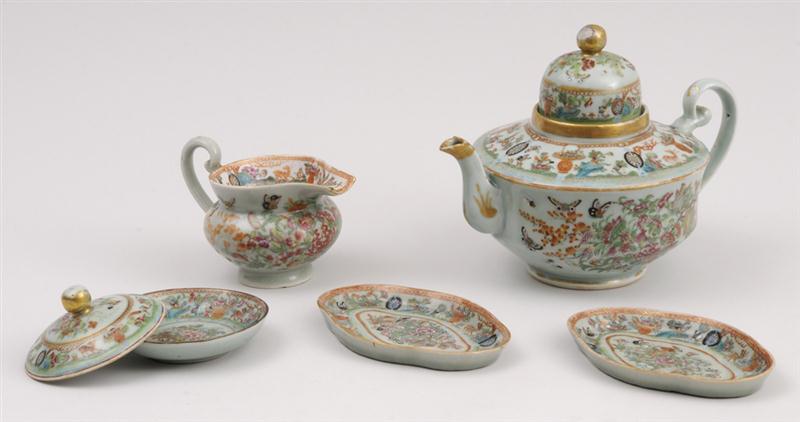 CANTON ENAMEL TEAPOT A CREAMER