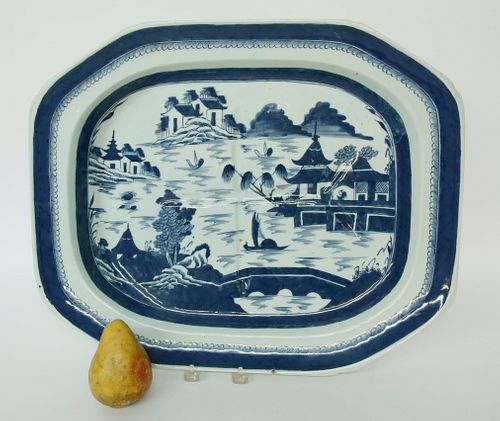 CANTON LARGE WELL AND TREE PLATTER,