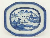 CANTON OCTAGONAL PLATTER, 19TH