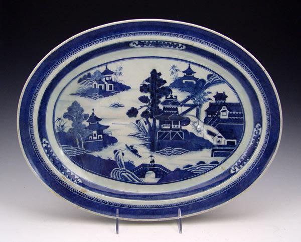 CANTON OVAL MEAT PLATTER: With tree