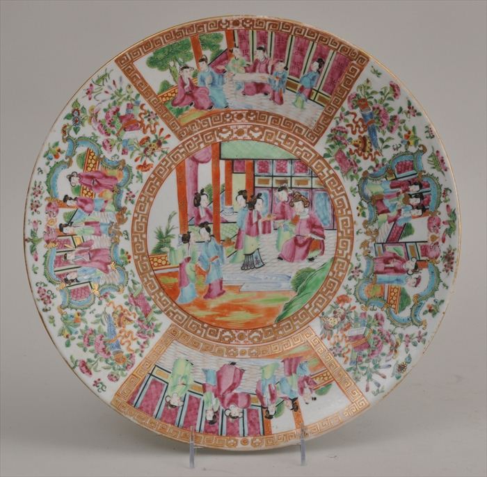 CANTON PORCELAIN ROSE MEDALLION