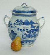 CANTON SLOP JAR WITH LID, 19TH