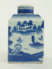 CANTON SQUARE TEA CADDY, 19TH