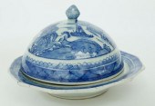 CANTON THREE-PIECE BUTTER DISH