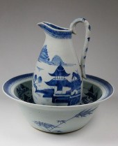 CANTON WASH BASIN AND PITCHER,