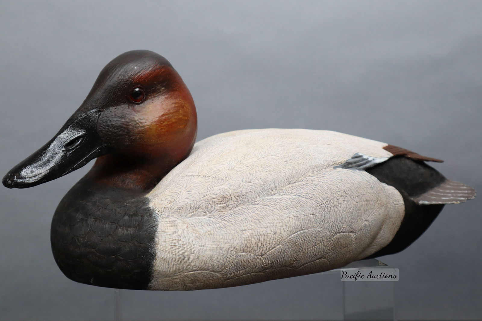 CANVASBACK DRAKE CARVED DECOY BY
