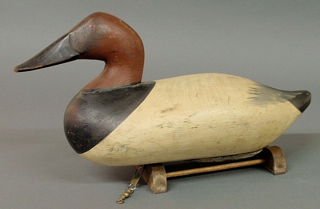 Canvasback drake duck decoy by