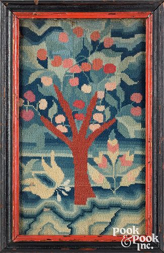CANVASWORK EMBROIDERY OF AN APPLE
