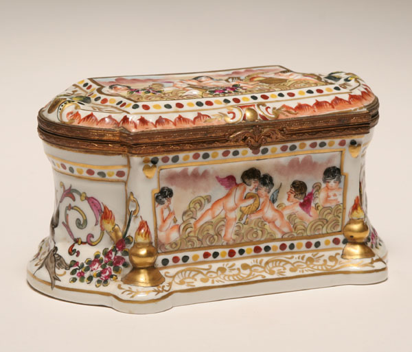 Capo di Monte jewelry casket;