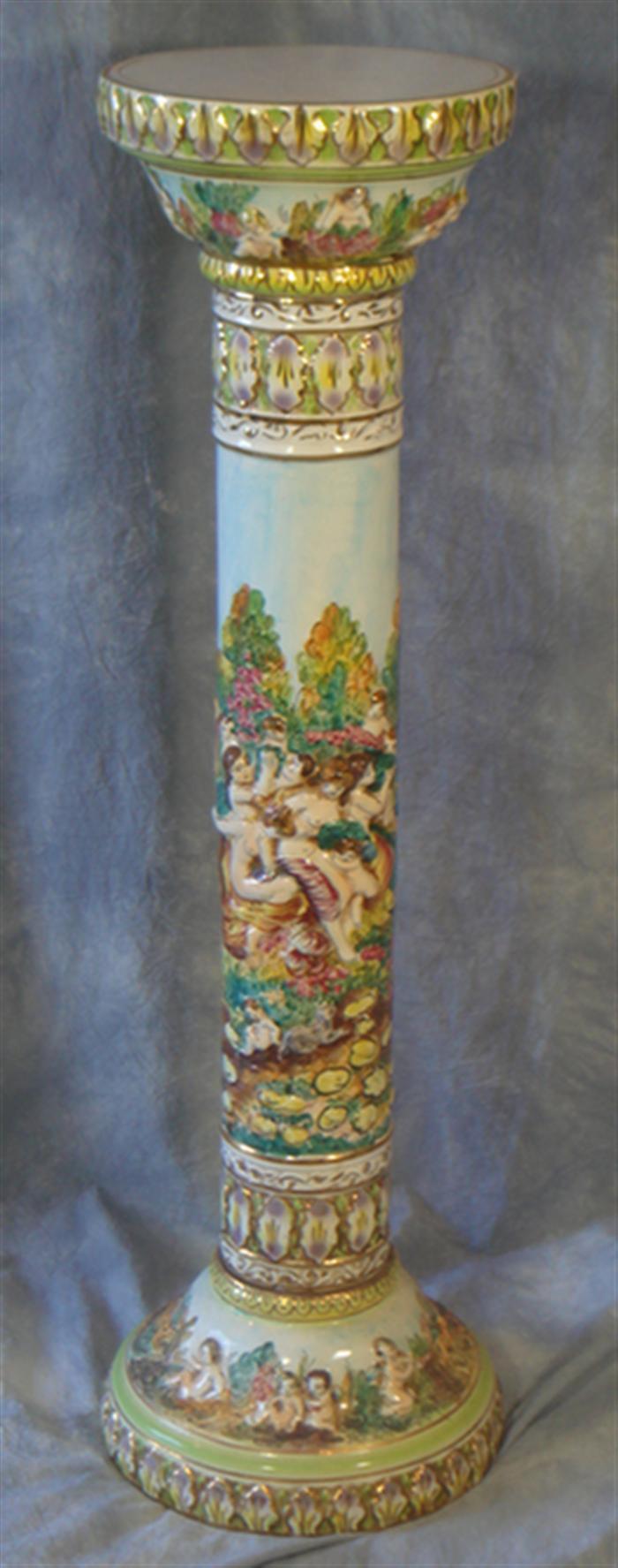 Capo di Monte porcelain pedestal 