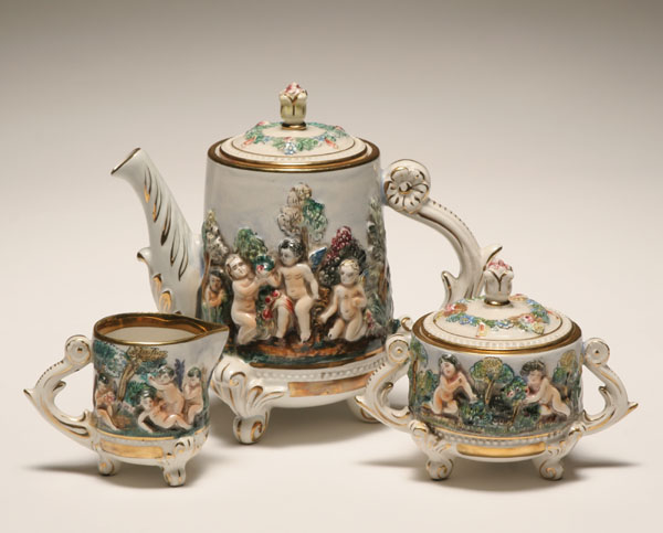 Capo di Monte three piece tea