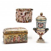 CAPODIMONTE FIGURAL CACHEPOT,