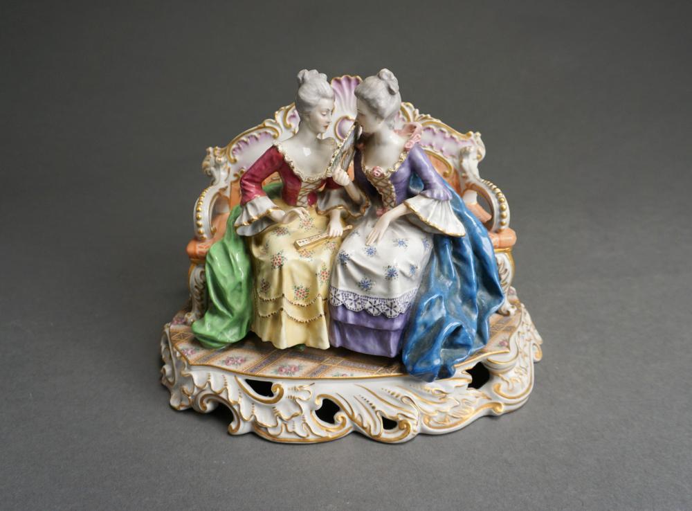 CAPODIMONTE FIGURAL GROUP OF TWO
