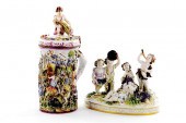 Capodimonte lidded tankard and