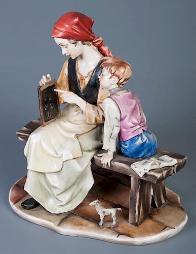 CAPODIMONTE MOTHER & SON FIGURAL