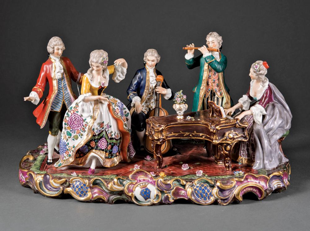 CAPODIMONTE PORCELAIN FIGURAL GROUP