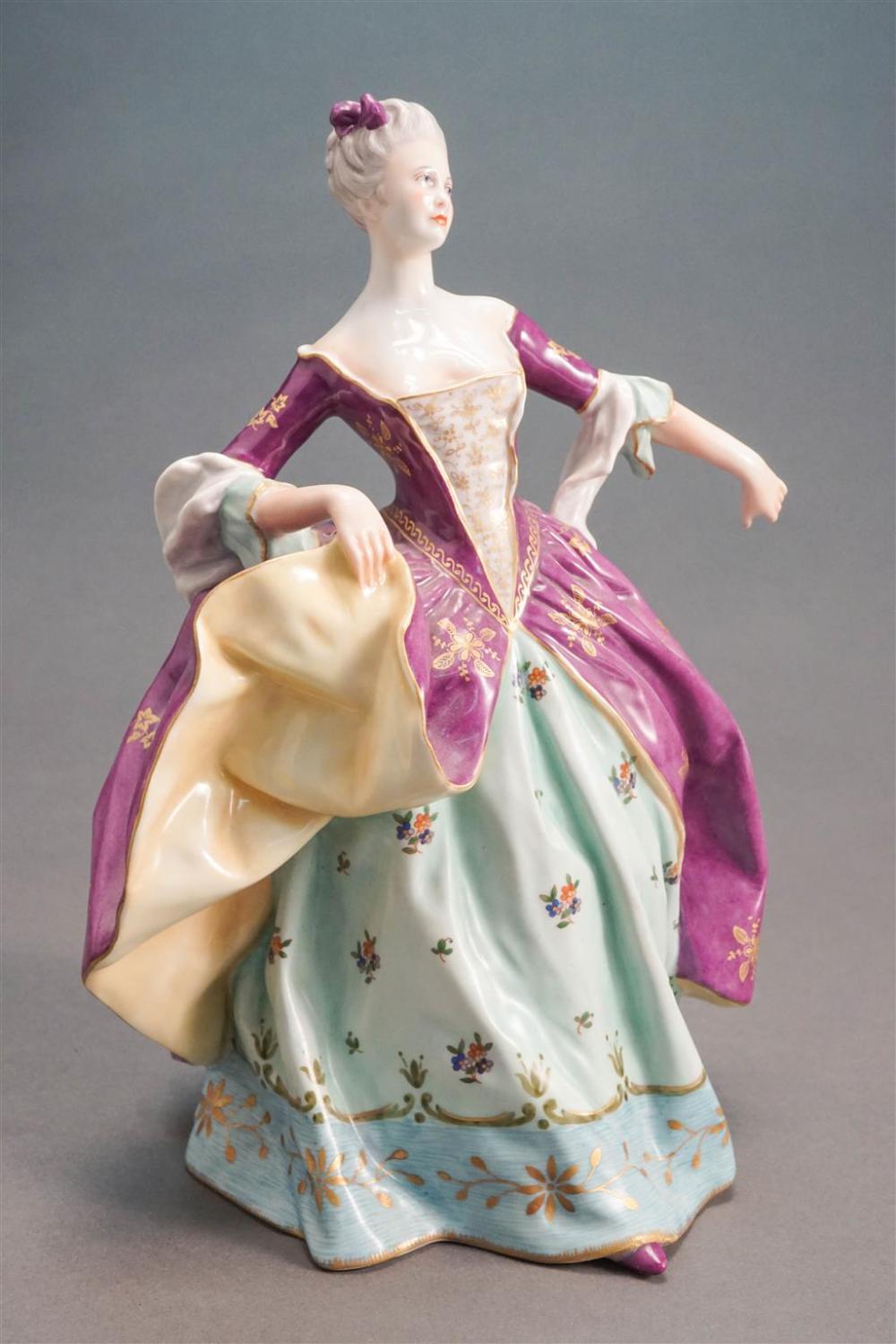 CAPODIMONTE PORCELAIN FIGURE, H: