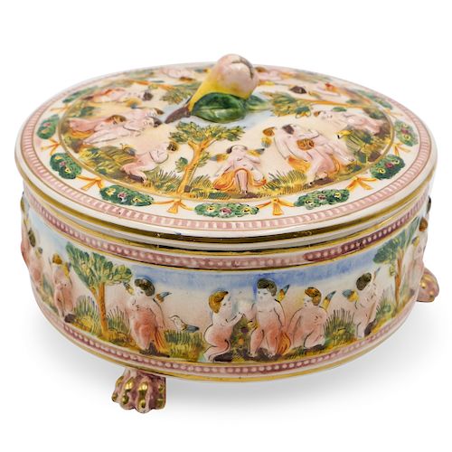 CAPODIMONTE PORCELAIN FOOTED