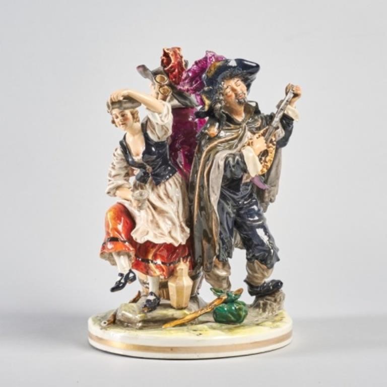 CAPODIMONTE PORCELAIN GROUPTwo