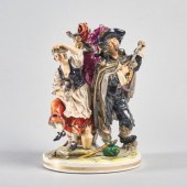 CAPODIMONTE PORCELAIN GROUPTwo