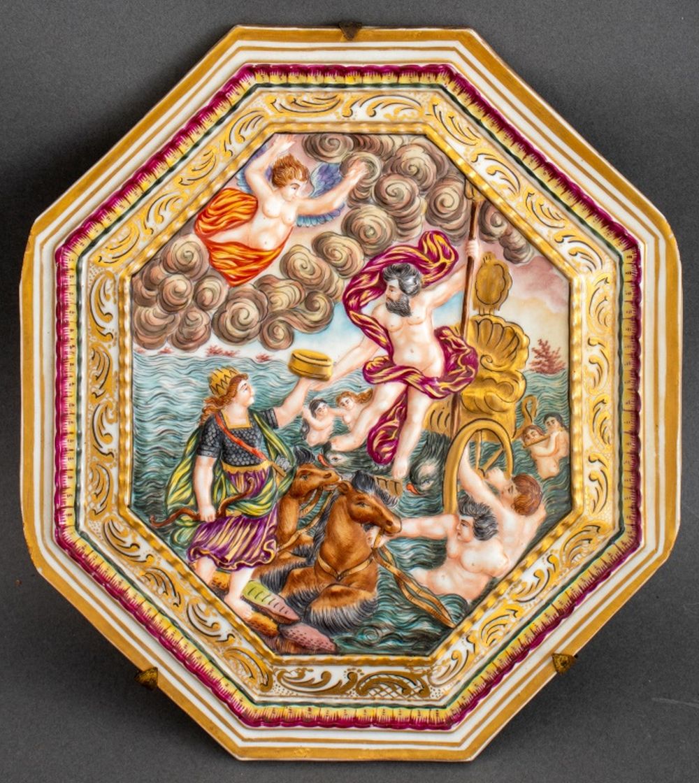 CAPODIMONTE PORCELAIN PLAQUE OF