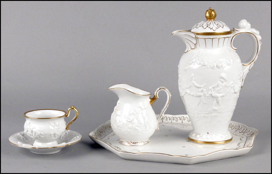 CAPODIMONTE PORCELAIN THREE PIECE