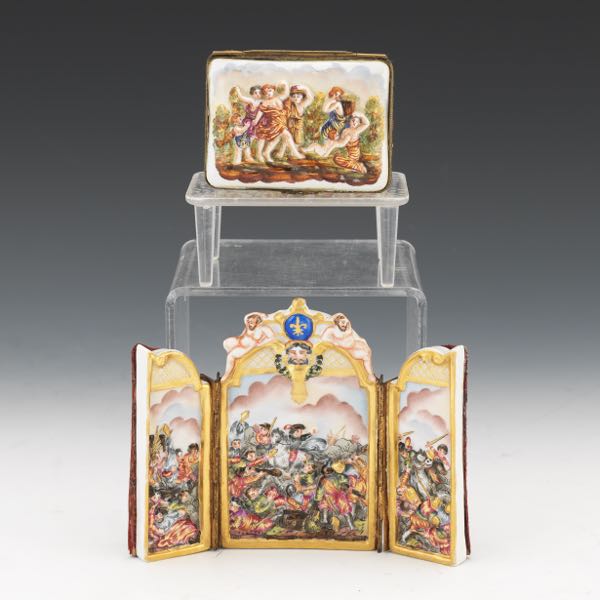 CAPODIMONTE PORCELAIN TRIPTYCH OF