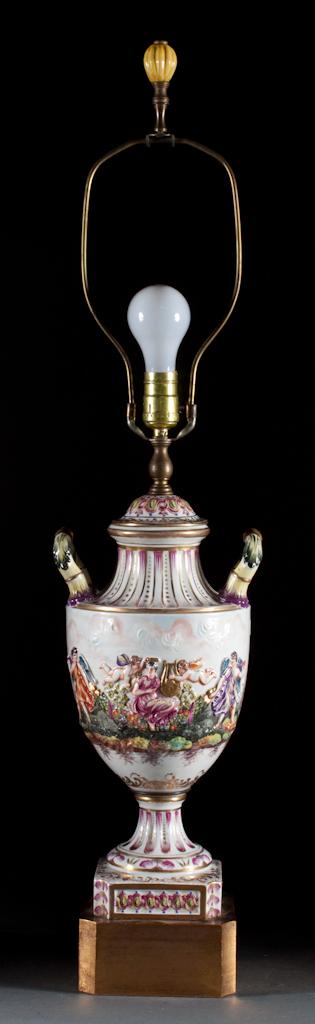 Capodimonte porcelain urn,
