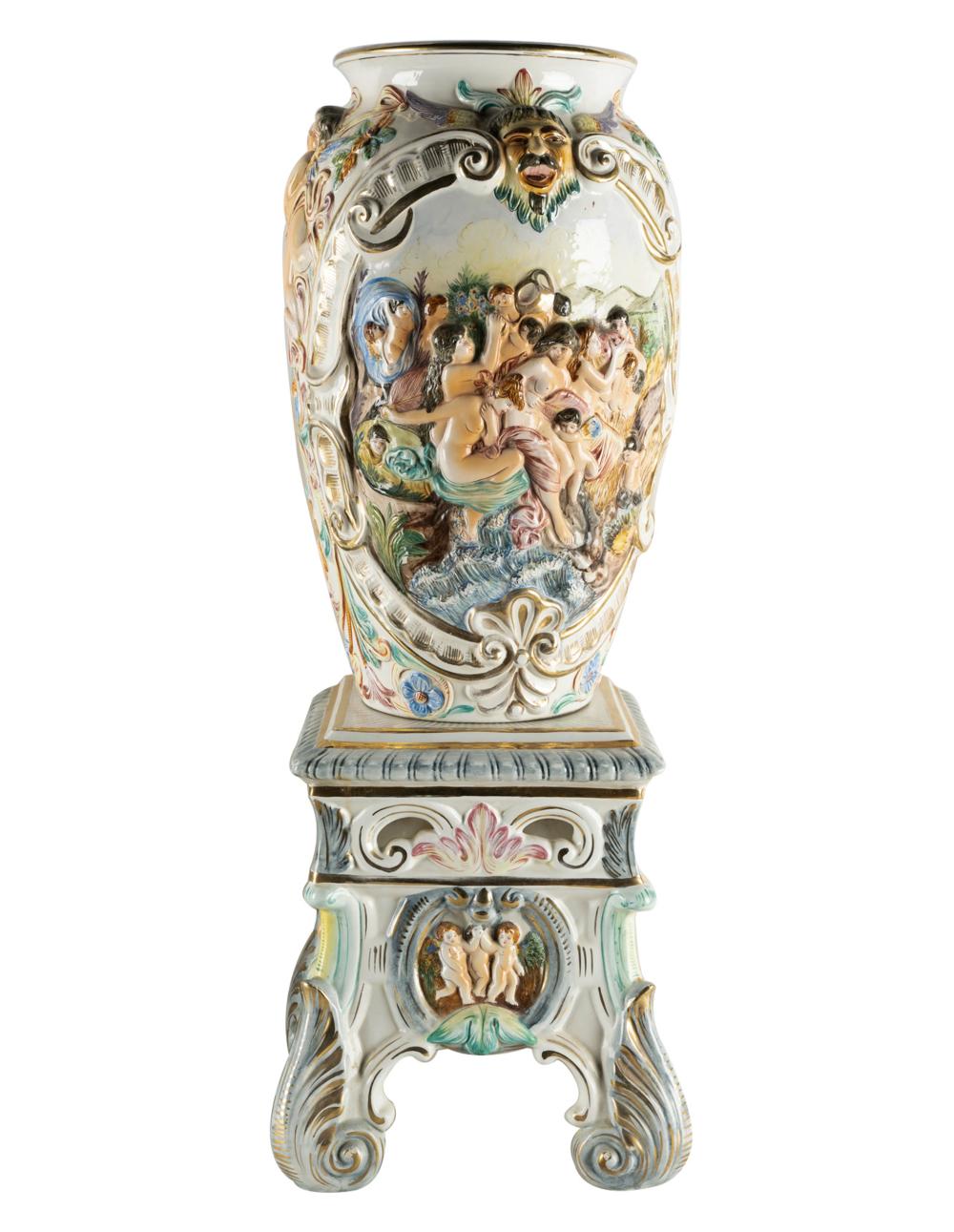 CAPODIMONTE PORCELAIN URN &