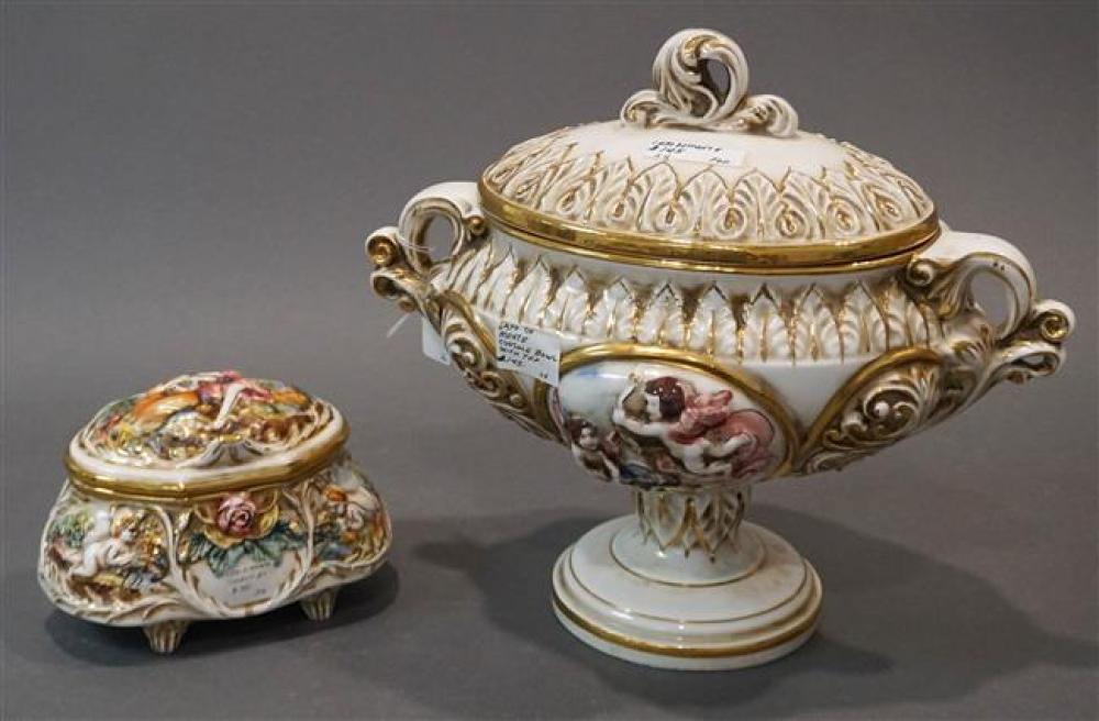 CAPODIMONTE SOUP TUREEN AND JEWELRY