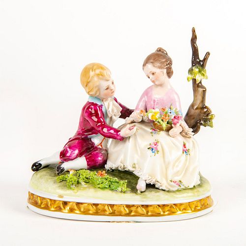 CAPODIMONTE STYLE FIGURAL GROUP,