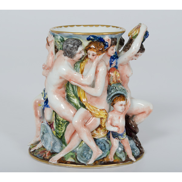 Capodimonte Vase Italian. A painted