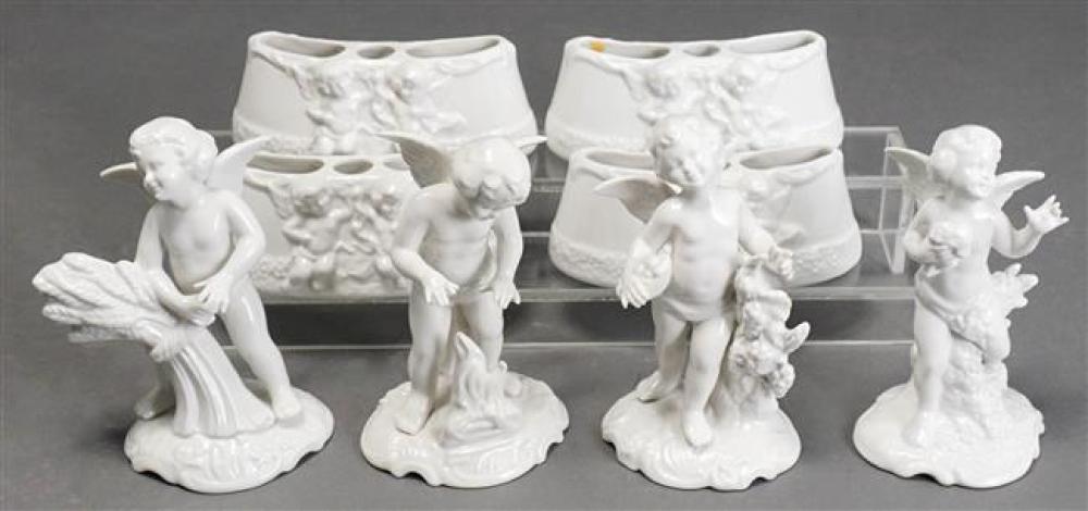 CAPODIMONTE WHITE PORCELAIN FIGURES