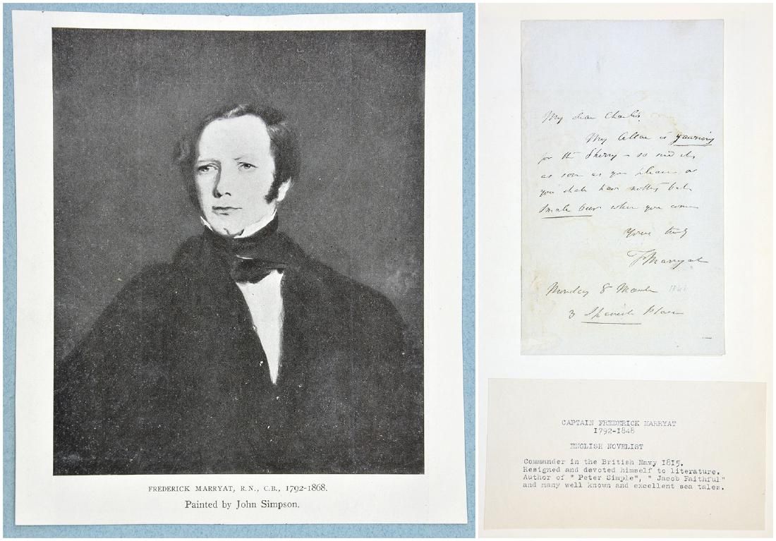 CAPT FREDERICK MARRYAT, HANDWRITTEN