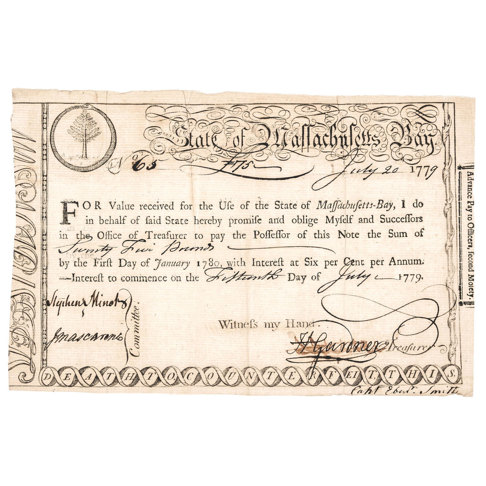 CAPTAIN EBENEZER SMITH 6TH MASS.