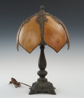 Caramel Color Slag Glass Table