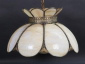 CARAMEL SLAG GLASS HANGING LIG