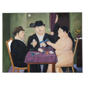 CARD PLAYERS OIL PAINTING AFTE