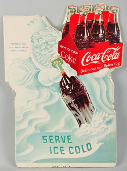 Cardboard Coca-Cola Cutout Sign. 